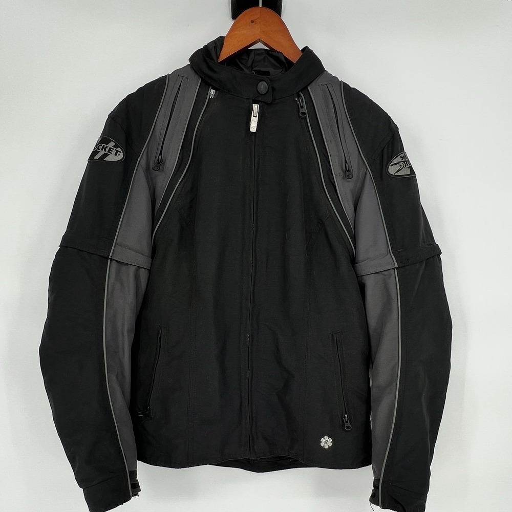 Women's‎ Joe Rocket Motorcycle Jacket Lined Size Medium Black Gray